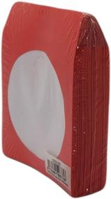 img 1 attached to BestDuplicator - CDSLV-100-RD Premium Thick Red Paper CD/DVD Sleeves Envelope With Window Cut Out And Flap