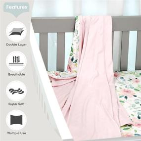 img 3 attached to 👶 GRSSDER Newborn Soft Baby Swaddle Blanket Jersey Knit Extra Large 34 x 44 Double Layer Swaddle, Perfect for Boys and Girls, Baby Blanket, Pink Rose