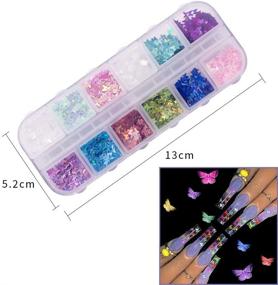 img 1 attached to 💅 Kalolary 24 Color/Set 3D Butterfly Nail Glitter Sequins: Perfect Nail Art Decoration Resin Mold DIY Makeup Kit