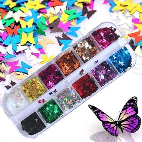 img 3 attached to 💅 Kalolary 24 Color/Set 3D Butterfly Nail Glitter Sequins: Perfect Nail Art Decoration Resin Mold DIY Makeup Kit