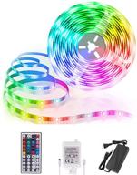 🌈 16m/52.5ft rgb color changing led strip lights with remote control - dimmable rope lighting for indoor home bar party decoration (16m) logo