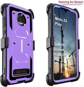 img 1 attached to COVRWARE Aegis Series Case Compatible With Moto Z4 / Z4 Play (2019) With [Built-In Screen Protector] Heavy Duty Full-Body Rugged Holster Armor Cover [Belt Swivel Clip][Kickstand] Cell Phones & Accessories