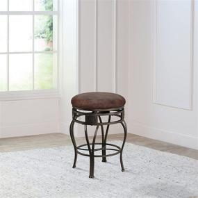 img 4 attached to 🪑 Hillsdale Montello Backless Swivel Counter Stool: Old Steel Finish & Brown Faux-Leather Seating