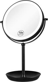 img 4 attached to KEDSUM 8" Rechargeable Lighted Magnifying Makeup Mirror with 10X Zoom, Adjustable Brightness and 3 Color Lights - Cosmetic Vanity Mirror with Storage Tray