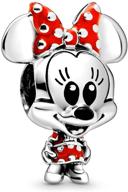 mitsoku girl mouse polka dot dress charms in 925 sterling silver with enamel for bracelets logo