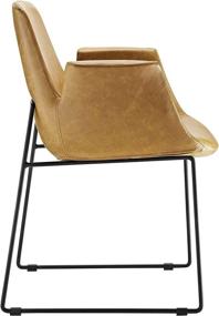 img 2 attached to 🪑 Tan Faux Leather Modern Farmhouse Kitchen and Dining Room Chair by Modway Aloft