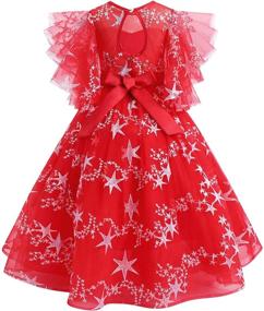 img 4 attached to Bridesmaid Pageant Birthday Childrens Star Blue Girls' Clothing for Dresses
