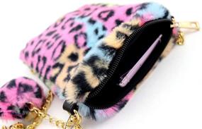 img 2 attached to 👜 Stylish Neon Multicolor Fluffy Faux-Fur Phone Crossbody Bag for Girls and Women