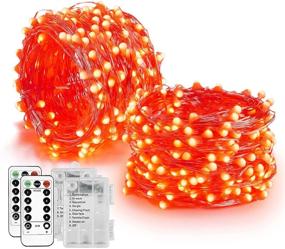 img 4 attached to 🌟 Homemory Red Fairy Lights with Remote Control, 2 Pack 33 Ft 100 LED Battery Operated String Christmas Lights – Waterproof & 8 Modes Firefly Twinkle Silver Wire Lights for Bedroom Thanksgiving Decor