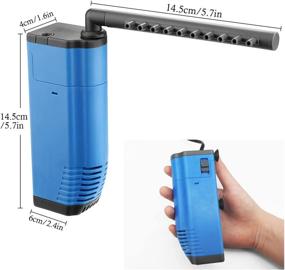 img 3 attached to HITOP Submersible Aquarium Internal Filter: Adjustable Underwater Filter & Water Pump for Fish Tank up to 15 Gallon