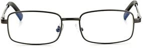 img 1 attached to Men's Reading Glasses with Spring Hinges - Metal Frame, Blue Light Blocking, UV Protection for Computer Eyewear