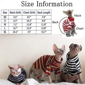 img 3 attached to Bonaweite Cat Stripe T-Shirt for Hairless Breeds: Sphynx, Cornish Rex, Devon Rex, Peterbald – Breathable Vest Clothing