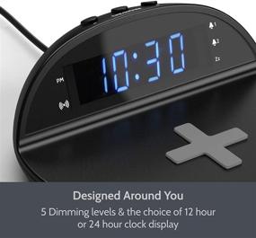 img 1 attached to 📱 Convenient Bedside Clock Charger: Digital Alarm Clock with Wireless Charging Pad for iPhone12, Galaxy S20, and More