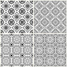 img 1 attached to Versatile 9-Pack Large Mandala Stencil Set - 12x12 Inch Reusable Templates for Painting on Various Surfaces - Ideal for Floor, Fabric, Wood, Tile, Furniture & Wall Art Décor