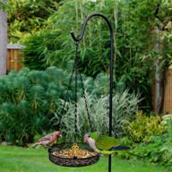 🐦 premium 9.25-inch gray bunny hanging bird feeder tray - strong double loop chains & steel platform dish - 19 inch hanging chains included logo