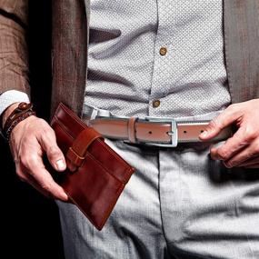 img 1 attached to 👔 Top-Quality Genuine Leather Dress Belts for Men: Essential Men's Accessories