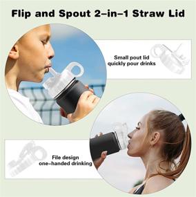 img 2 attached to Dealswin Straw Lid for HydroFlask Wide Mouth: Leakproof Replacement Straw Lid Flip and Spout 2-in-1, Compatible with Hydro Flask Wide Mouth Sports Water Bottles 12-64 Oz