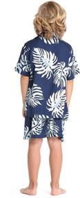img 3 attached to 🌴 Hawaiian Palm Leaves Cream Boy's Shirt or Cabana Set