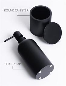 img 2 attached to JO LAVIE Premium 4-piece Set of Matte Black Bathroom Accessories – Complete Modern Bath Restroom Accessory Set with Toothbrush Holder – Ideal for House, Apartments, and White Bathrooms