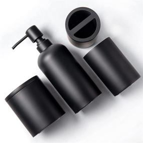 img 3 attached to JO LAVIE Premium 4-piece Set of Matte Black Bathroom Accessories – Complete Modern Bath Restroom Accessory Set with Toothbrush Holder – Ideal for House, Apartments, and White Bathrooms