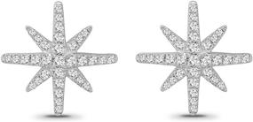 img 4 attached to Sterling Silver Diamond Earrings: Exquisite Jewelry for Women & Girls