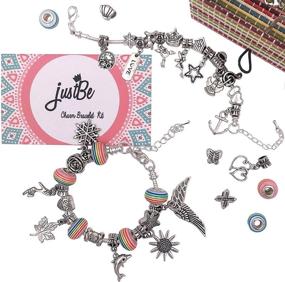img 4 attached to 🎁 JustBe Charm Bracelet Making Kit: The Perfect DIY Craft Jewelry Gift Set for Kids, Girls, and Teens
