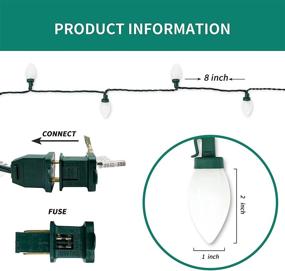 img 3 attached to BOKING Christmas C9 Light String 50 LED White Outdoor Indoor Waterproof Glossy Strawberry Xmas Tree Decoration Plug In Extendable 34