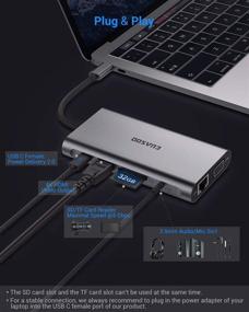 img 1 attached to 💻 EUASOO 10-in-1 USB C Hub Type-C Adapter with 1000M RJ45 Ethernet, 4K HDMI, VGA, USB 3.0 Ports, PD 3.0 Charging, TF/SD Card Readers, Audio Mic Port - Compatible with MacBook, Chromebook, and More