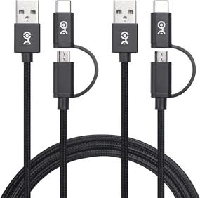 img 4 attached to 🔌 Cable Matters 2-Pack 2-in-1 USB-C Cable (USB Type-C Cable) with Attached USB C to Micro USB Adapter, 3.3 Feet - Compatible with Samsung Galaxy S9, S8, Note 8, and More