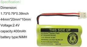 img 3 attached to ⚡️ BAOBIAN 2.4V 400mAh Cordless Home Phone Battery - Compatible with AT&T BT162342 BT-162342 BT166342 BT-166342 BT266342 BT-266342 BT183342 BT-183342 BT283342 BT-283342 - For VTech CS6329 CS6114 CS6419 (4 Pack)
