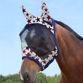 img 2 attached to 🐴 Harrison Howard LumiVista Horse Fly Mask with Ears - UV Protection for Horse-Dream Star (L; Full Size)