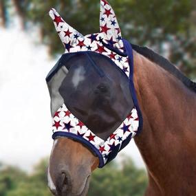 img 4 attached to 🐴 Harrison Howard LumiVista Horse Fly Mask with Ears - UV Protection for Horse-Dream Star (L; Full Size)