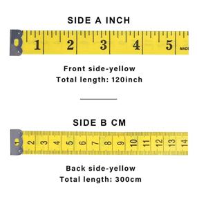 img 2 attached to 📏 Alinana Soft Measuring Tape for Body - Double Scale Pocket Tape Measure (120in 3M) - Sewing Tailor Cloth Body Measurement - Yellow (2 Pack)