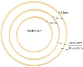 img 3 attached to Sntieecr 9 Pack Wooden Bamboo Hoop Rings - 6, 8 & 10 Inch Sizes. Perfect for DIY Dream Catcher, Wedding Wreath Decor and Wall Hanging Craft