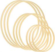 sntieecr 9 pack wooden bamboo hoop rings - 6, 8 & 10 inch sizes. perfect for diy dream catcher, wedding wreath decor and wall hanging craft logo