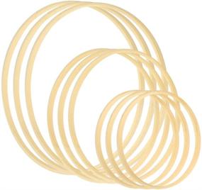 img 4 attached to Sntieecr 9 Pack Wooden Bamboo Hoop Rings - 6, 8 & 10 Inch Sizes. Perfect for DIY Dream Catcher, Wedding Wreath Decor and Wall Hanging Craft