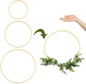 img 2 attached to Sntieecr 9 Pack Wooden Bamboo Hoop Rings - 6, 8 & 10 Inch Sizes. Perfect for DIY Dream Catcher, Wedding Wreath Decor and Wall Hanging Craft