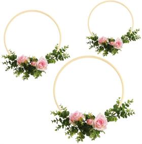 img 1 attached to Sntieecr 9 Pack Wooden Bamboo Hoop Rings - 6, 8 & 10 Inch Sizes. Perfect for DIY Dream Catcher, Wedding Wreath Decor and Wall Hanging Craft