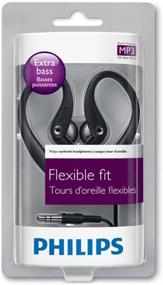 img 1 attached to 🎧 Black PHILIPS SHS3200BK/37 Flexible Earhook Headphones - Enhance Your Sound Experience!