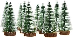 img 4 attached to 🎄 Hagao Mini Snow Frost Trees: 10 Pcs of Tabletop Trees for DIY Christmas Decor and Diorama Models