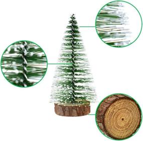 img 2 attached to 🎄 Hagao Mini Snow Frost Trees: 10 Pcs of Tabletop Trees for DIY Christmas Decor and Diorama Models