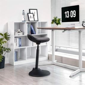 img 3 attached to SONGMICS Adjustable Ergonomic Standing Stool - 23.6-33.3 Inches - Swivel Balance Chair - Gray UOSC02GY