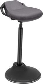 img 4 attached to SONGMICS Adjustable Ergonomic Standing Stool - 23.6-33.3 Inches - Swivel Balance Chair - Gray UOSC02GY