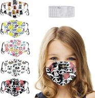 🧣 5pcs kids bandanas: adjustable ear loops, breathable & reusable face protective filters logo