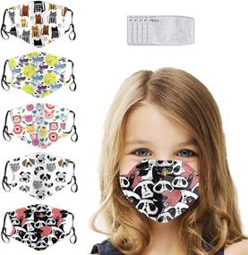 img 3 attached to 🧣 5PCS Kids Bandanas: Adjustable Ear Loops, Breathable & Reusable Face Protective Filters