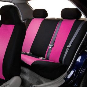 img 2 attached to 🚗 FH Group FB102PINK114-AVC Classic Full Set High Back Seat Covers - Pink/Black, Fits Most Car, Truck, SUV, or Van