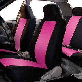 img 3 attached to 🚗 FH Group FB102PINK114-AVC Classic Full Set High Back Seat Covers - Pink/Black, Fits Most Car, Truck, SUV, or Van