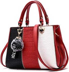 img 4 attached to 👜 Linno Fashion Crocodile Handbags - Stylish Shoulder Women's Handbags & Wallets for Totes