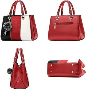 img 2 attached to 👜 Linno Fashion Crocodile Handbags - Stylish Shoulder Women's Handbags & Wallets for Totes