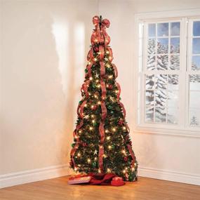 img 2 attached to 🎄 7ft Pre-Lit and Fully Decorated HOLIDAY PEAK Pull-Up Christmas Tree